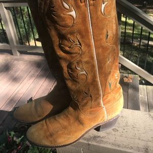 Vintage, tall, over the calf, cowboy boots